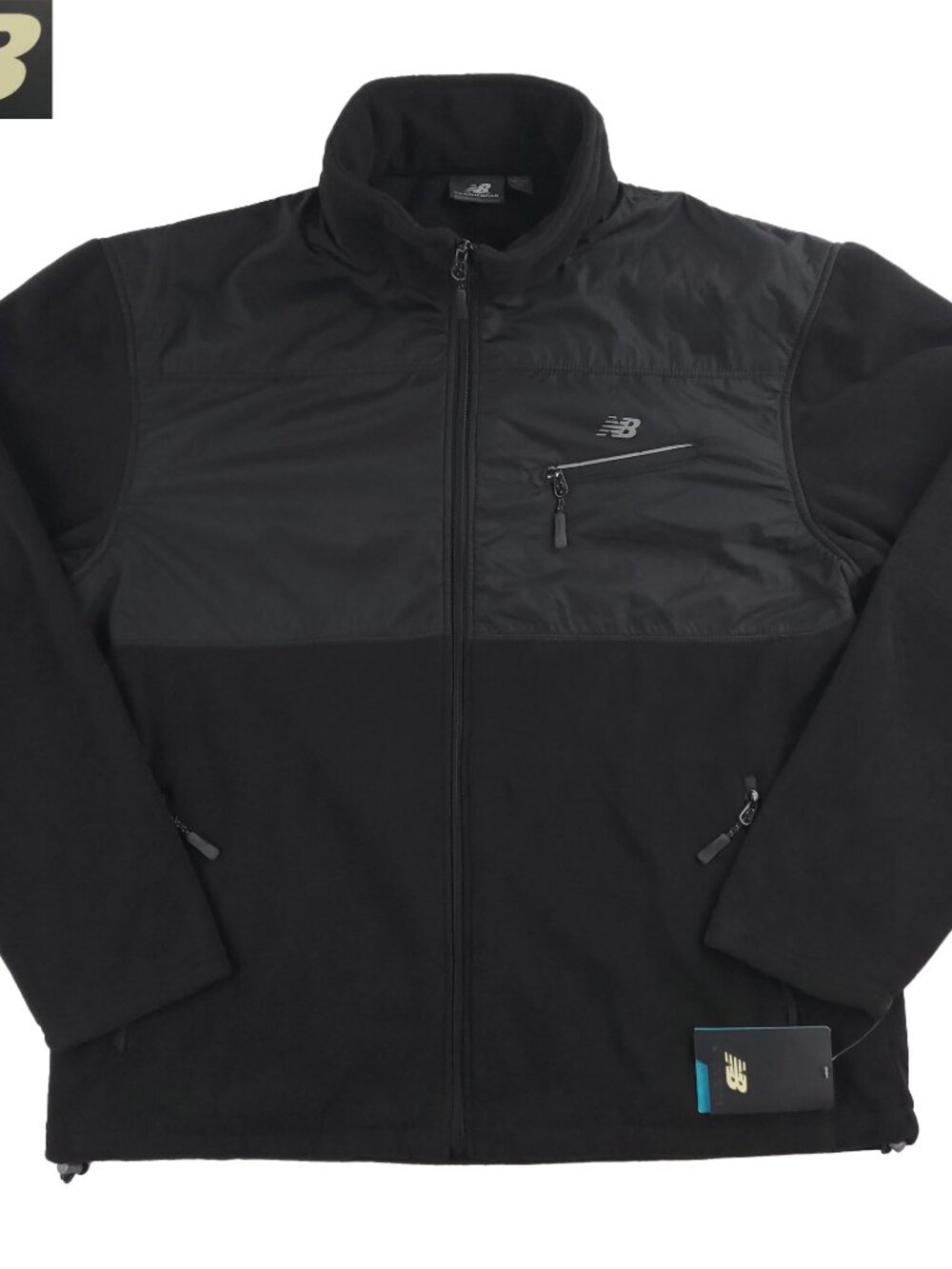 New Balance Premium Micro Fleece Jacket Full Zip Mock Neck Men Large NWT